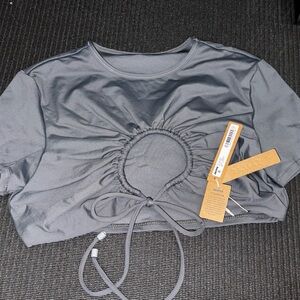 SKIMS SWIM TSHIRT GUNMETAL SMALL